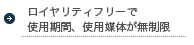 ロイヤリティフリーで使用期間、使用媒体が無制限